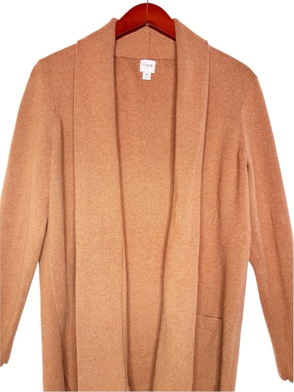 J. CREW Factory Chelsea Sweater Blazer Open Cardigan Size Medium in Camel - Picture 7 of 12